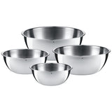 WMF Gourmet Schüsselset 4-teilig, Edelstahl Schüsseln für die Küche 0,75l - 2,75l, Rührschüssel Edelstahl, Salatschüssel, Servierschüssel, Cromargan, stapelbar