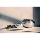 WMF Gourmet Schüsselset 4-teilig, Edelstahl Schüsseln für die Küche 0,75l - 2,75l, Rührschüssel Edelstahl, Salatschüssel, Servierschüssel, Cromargan, stapelbar