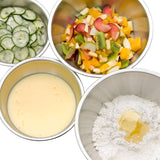 WMF Gourmet Schüsselset 4-teilig, Edelstahl Schüsseln für die Küche 0,75l - 2,75l, Rührschüssel Edelstahl, Salatschüssel, Servierschüssel, Cromargan, stapelbar