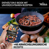 La Moustache - Set mit 3 Bratpfannen 20/24/28 cm, Aluminiumguss mit Antihaftbeschichtung für Alle Herdarten, auch Induktion, PFOA-Frei, Verbrühungshemmende Griffe (Quilmes)